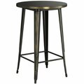 Lancaster Table & Seating Alloy Series 30'' Round Distressed Gold Outdoor Bar Height Table 164BA30RDBKG